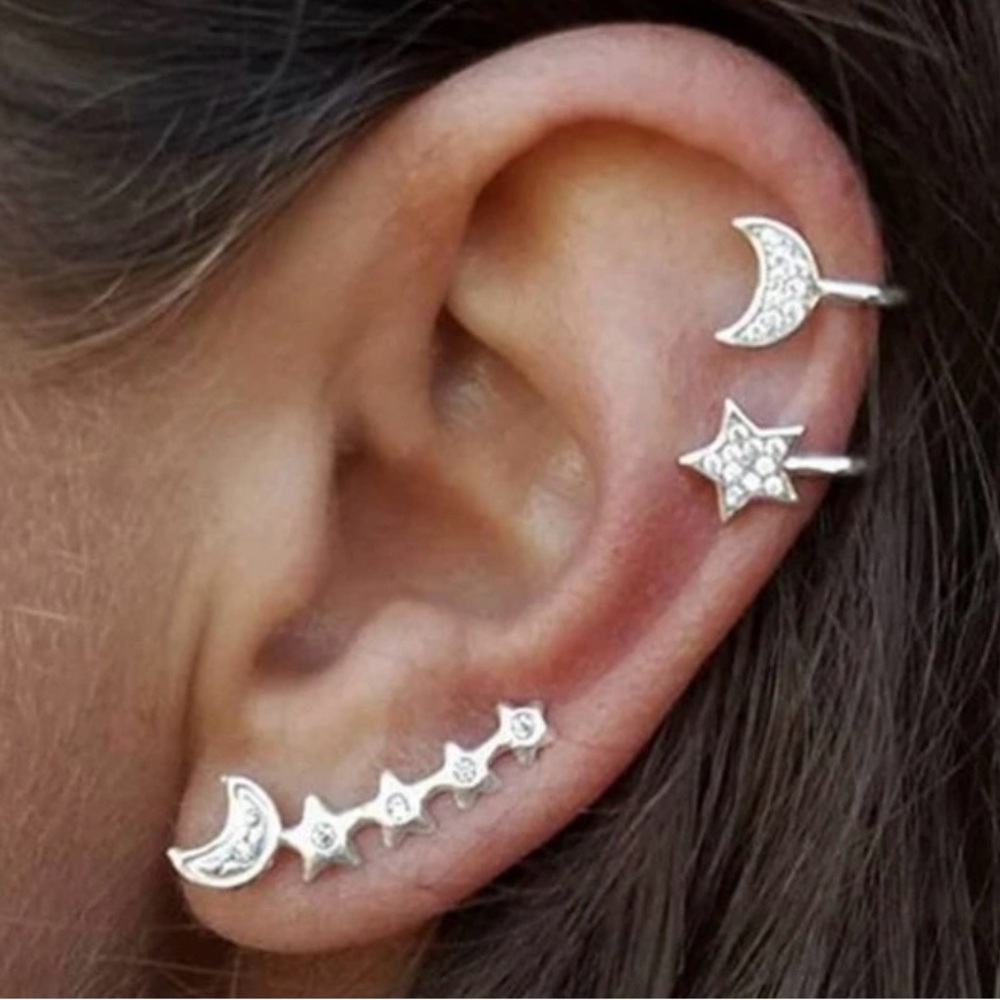 3 Pc Rhinestone Ear Climber